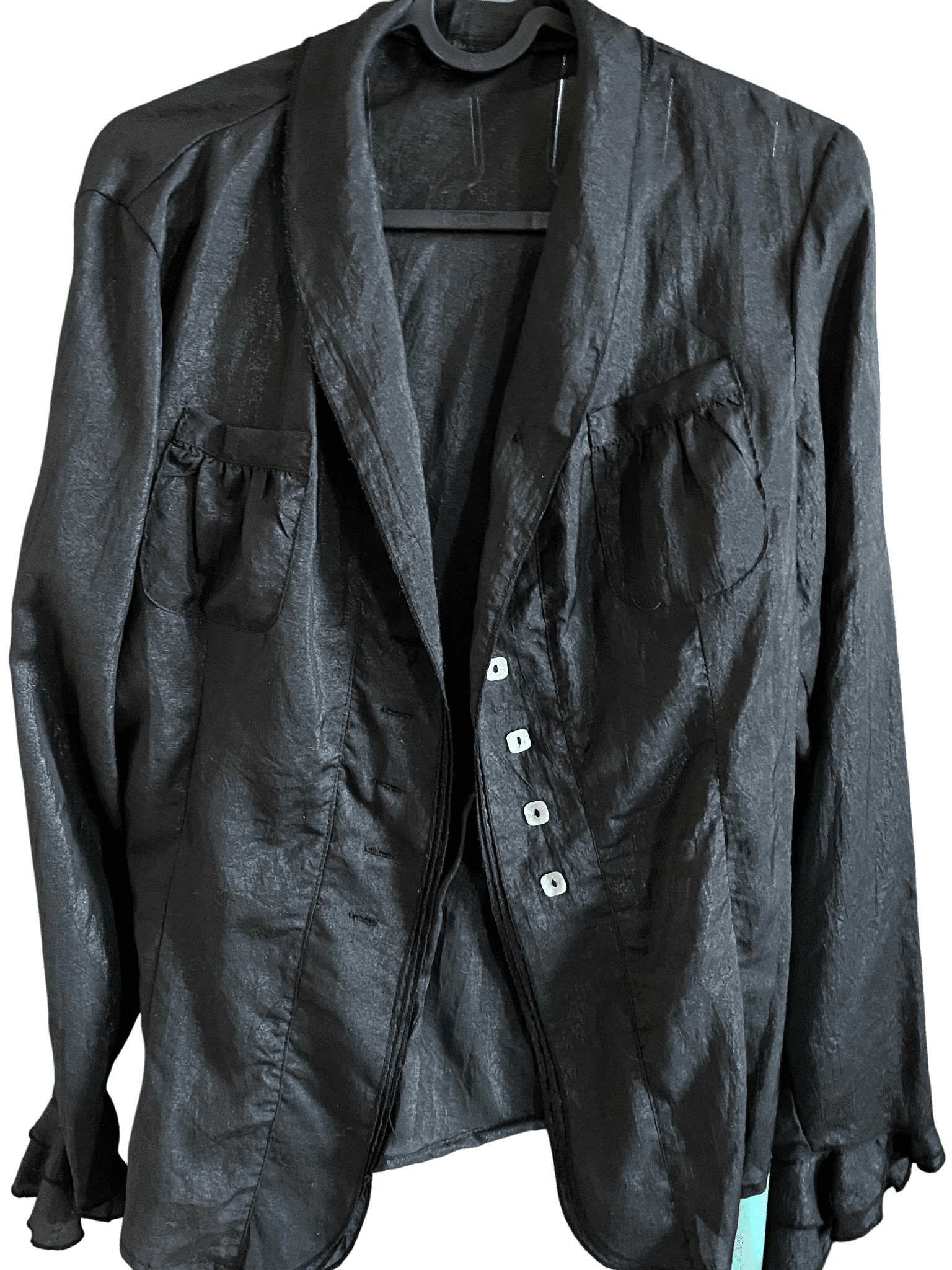 veste / chemise noire transparente xl