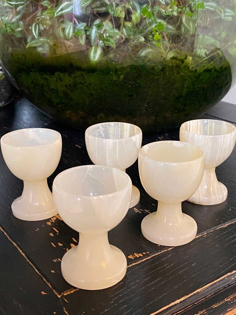 service à liqueur en albâtre