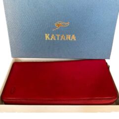 pochette cuir katana rouge