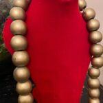 collier à grosses perles or