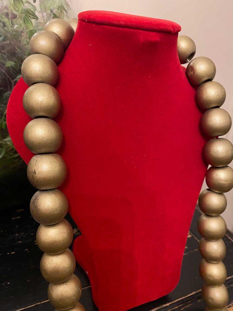 collier à grosses perles or