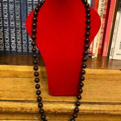collier de perles noires long