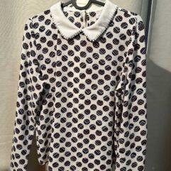 blouse blanche à motifs t.36