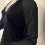 top noir Zara manches transparentes taille M