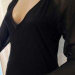 top noir Zara manches transparentes taille M