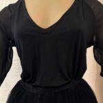top noir Zara manches transparentes taille M