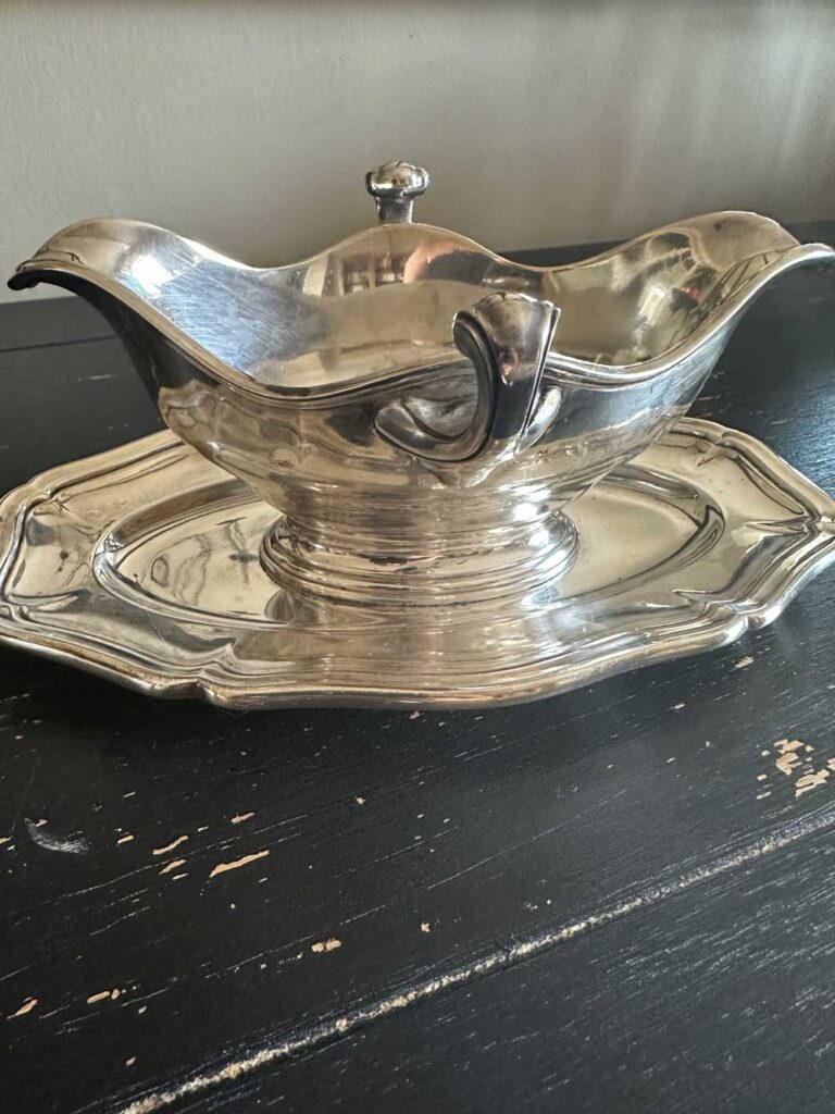 saucière métal argenté ERCUIS poinçons