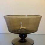 service en verre de Biot brun coupe et verres