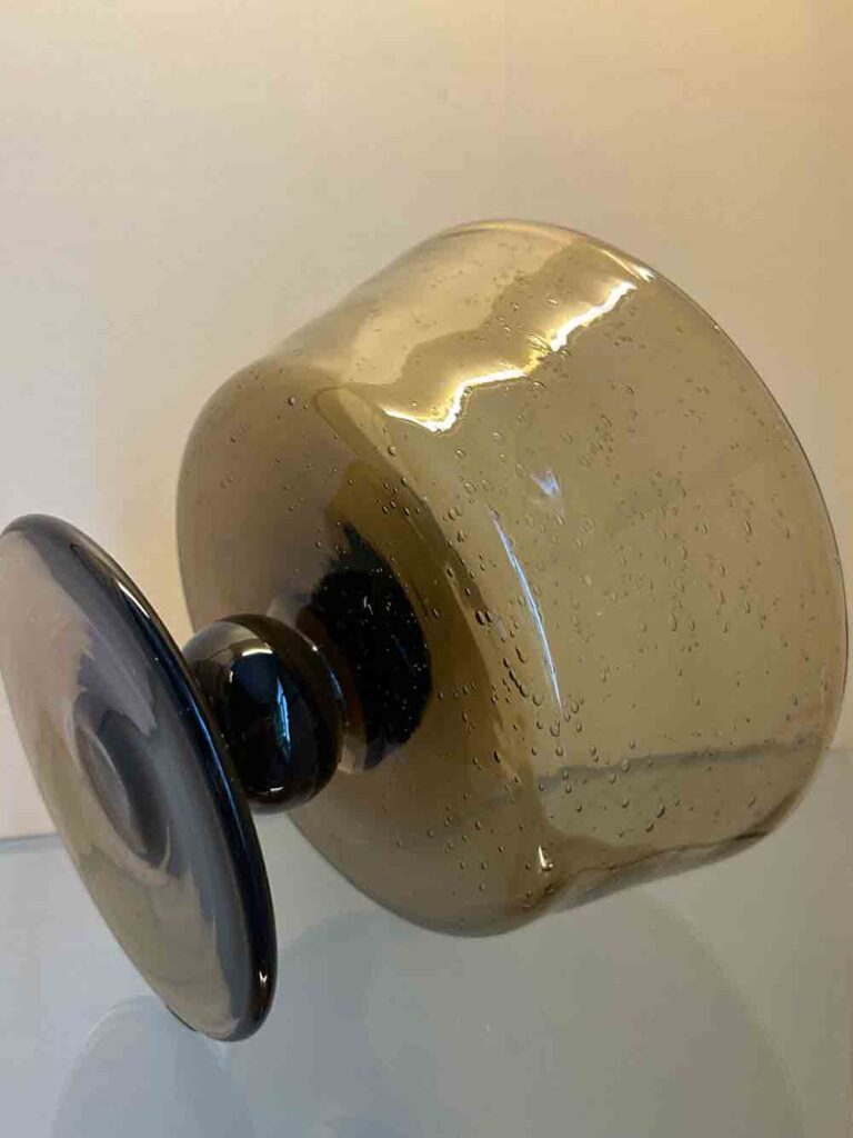 service en verre de Biot brun coupe et verres