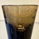 service en verre de Biot brun coupe et verres