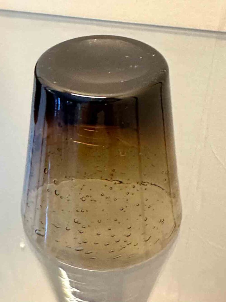 service en verre de Biot brun coupe et verres