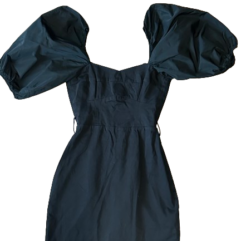Robe Noire Zara épaules bouffantes taille 34 XS