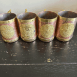 Tasses Mexicaines Cuivre et Laiton Calendrier Aztèque