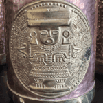 Tasses Mexicaines Cuivre et Laiton Calendrier Aztèque