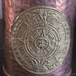Tasses Mexicaines Cuivre et Laiton Calendrier Aztèque