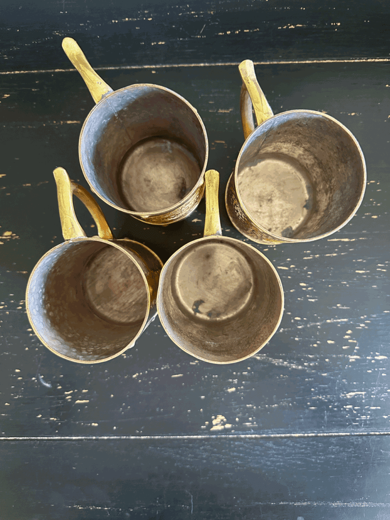 Tasses Mexicaines Cuivre et Laiton Calendrier Aztèque