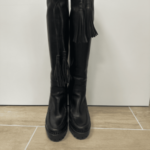 Bottes cuir noir Yves Saint Laurent