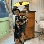 Lampe japonaise plâtre Geisha Enfant