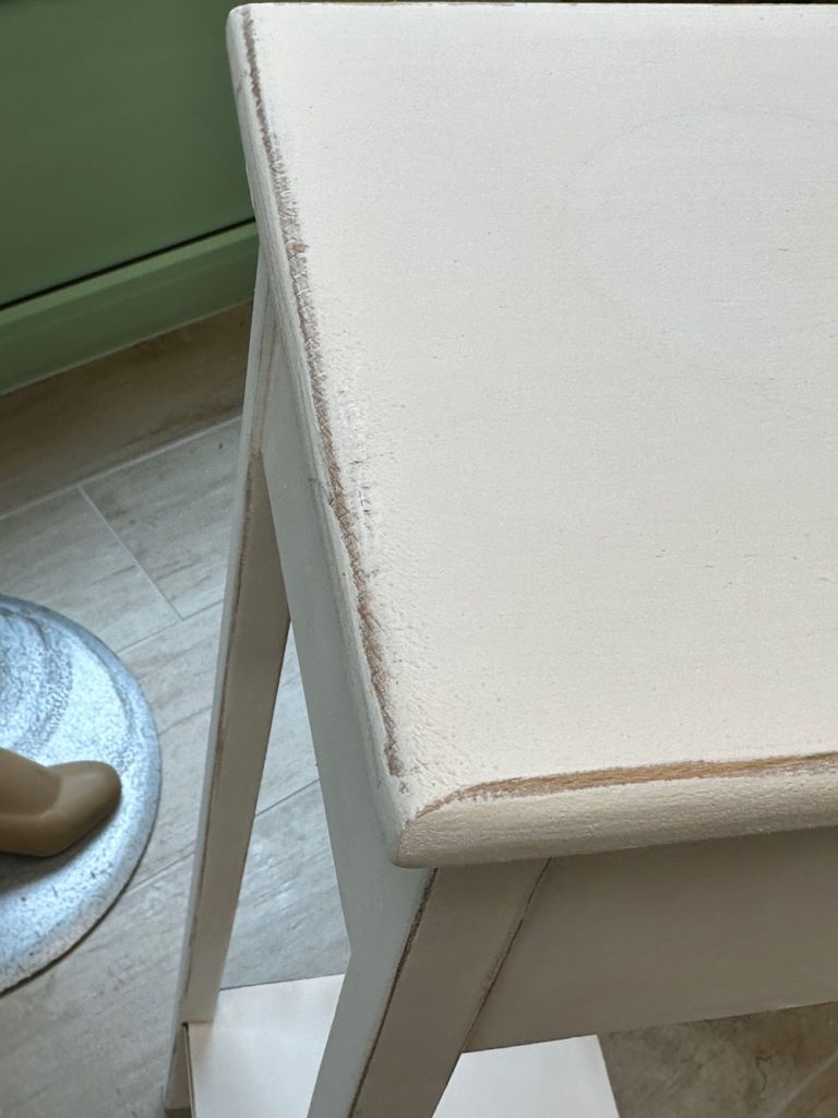 sellette blanche effet usé