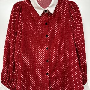 chemise Shein rouge à pois taille 38