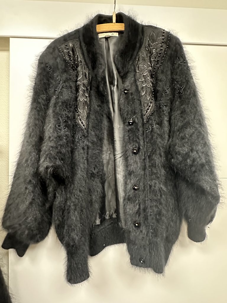 gilet noir vintage en angora