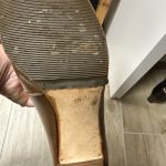 bottes vintage marron en cuir vernis Andrea PFISTER