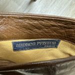 bottes vintage marron en cuir vernis Andrea PFISTER