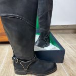 Bottes hautes noires cuir Tommy Hilfiger