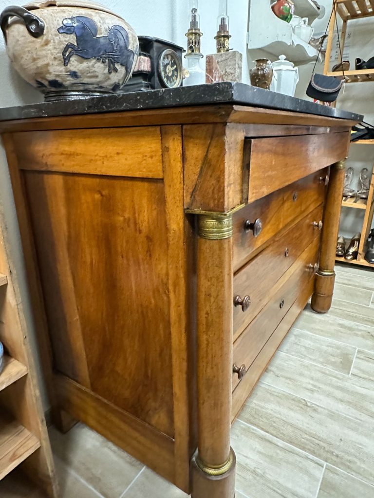 commode empire dessus marbre noir début 19ème