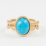 Bague Dorée et Turquoise CXL by Christian Lacroix