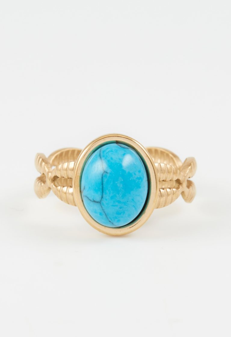 Bague Dorée et Turquoise CXL by Christian Lacroix