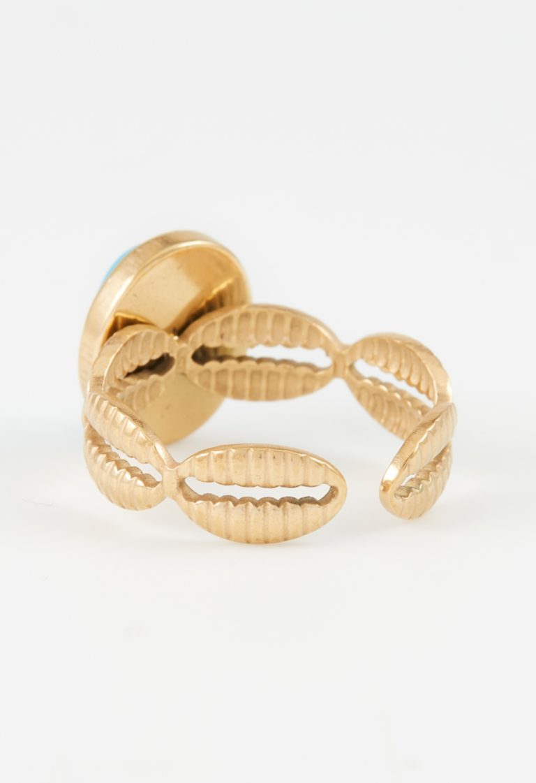 Bague Dorée et Turquoise CXL by Christian Lacroix