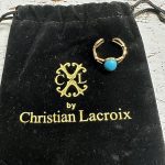 Bague Dorée et Turquoise CXL by Christian Lacroix