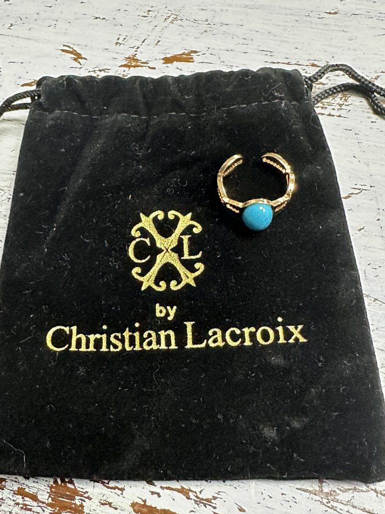Bague Dorée et Turquoise CXL by Christian Lacroix