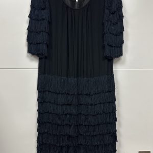 Robe noire franges années 30
