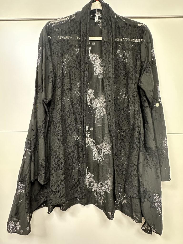 veste dentelle noire transparente