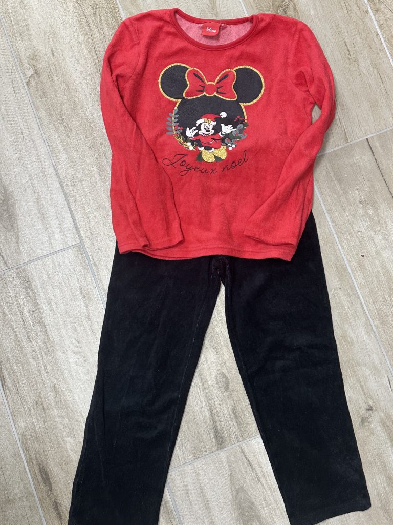 pyjama disney fille joyeux noel minnie