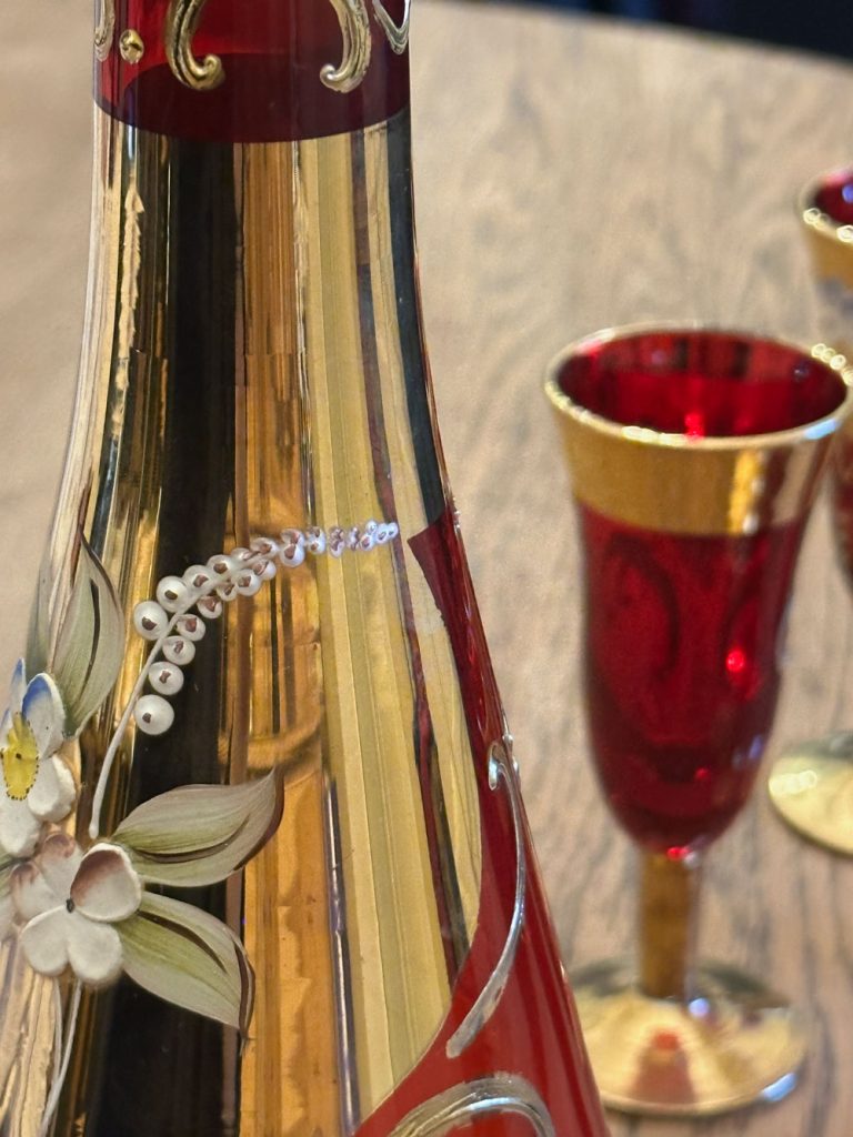 service Murano rouge et or