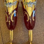 service Murano rouge et or