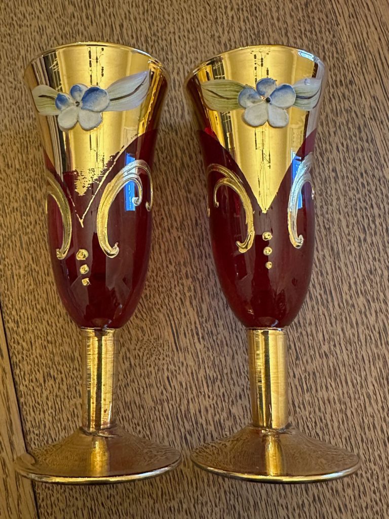 service Murano rouge et or