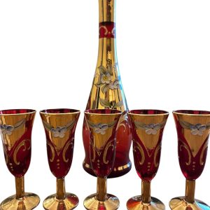 service Murano rouge et or