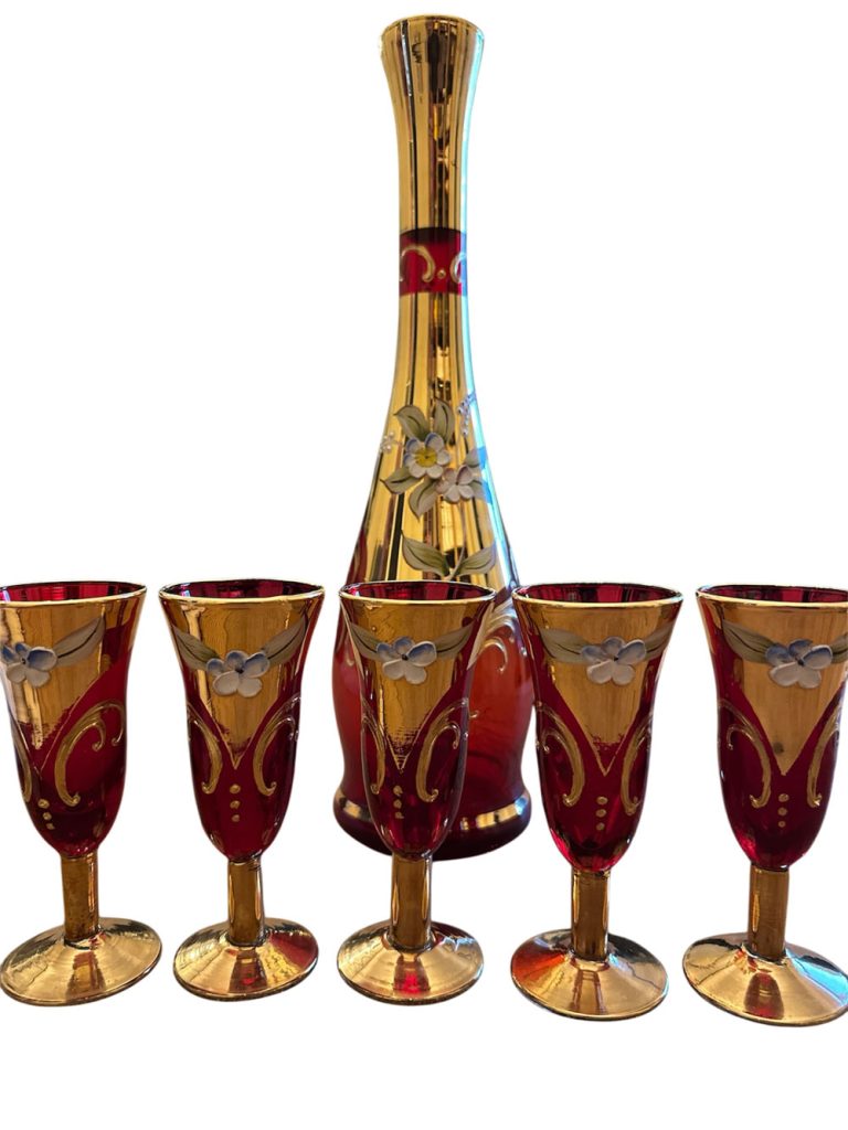 service Murano rouge et or