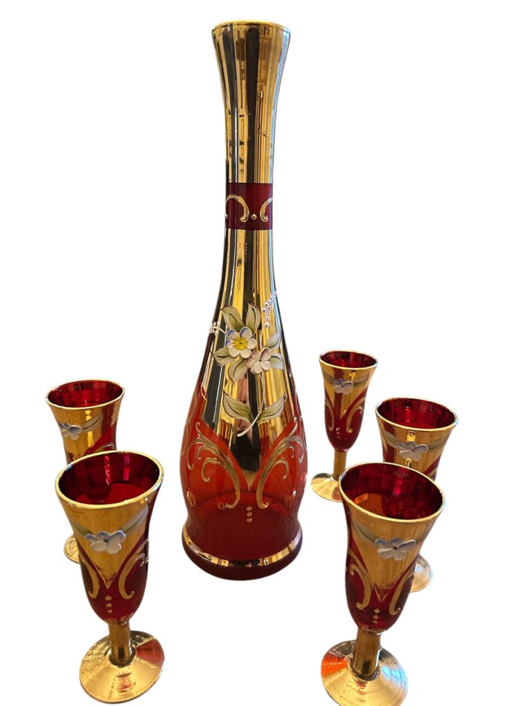 service Murano rouge et or