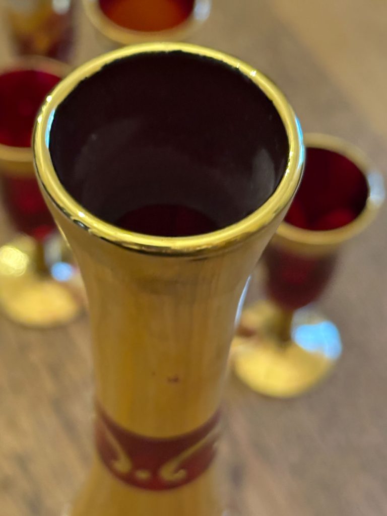 service Murano rouge et or