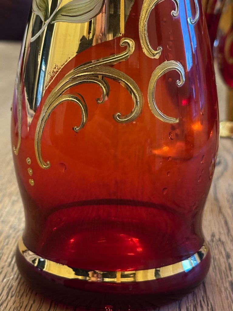 service Murano rouge et or