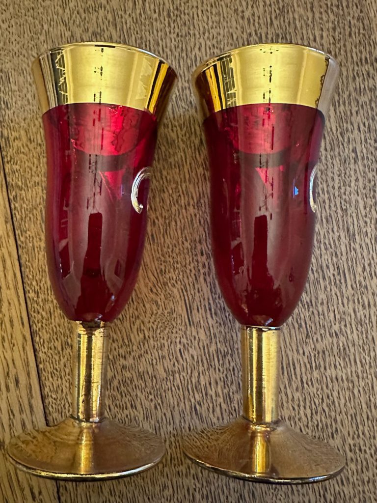 service Murano rouge et or