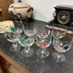 verres décorés motifs fleurs