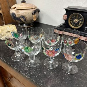 verres décorés motifs fleurs