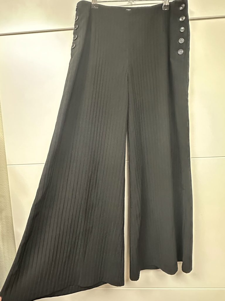 Pantalon large noir Jacqueline Riu effet plissé