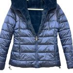 Doudoune blouson femme bleue reversible taille S